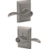 image:imageSchlage F10 ACC 622 Accent Door Lever Hall amp Closet Passage Lock Matte BlackSatin Nickel