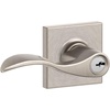 image:imageSchlage F10 ACC 622 Accent Door Lever Hall amp Closet Passage Lock Matte BlackSatin Nickel