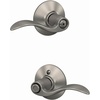 image:imageSchlage F10 ACC 622 Accent Door Lever Hall amp Closet Passage Lock Matte BlackSatin Nickel