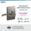 image:imageSchlage F10 ACC 622 Accent Door Lever Hall amp Closet Passage Lock Matte BlackSatin Nickel