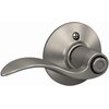 image:imageSchlage F10 ACC 622 Accent Door Lever Hall amp Closet Passage Lock Matte BlackSatin Nickel