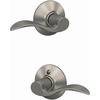 image:imageSchlage F10 ACC 622 Accent Door Lever Hall amp Closet Passage Lock Matte BlackSatin Nickel