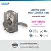image:imageSchlage F10 ACC 622 Accent Door Lever Hall amp Closet Passage Lock Matte BlackSatin Nickel