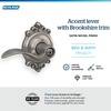image:imageSchlage F10 ACC 622 Accent Door Lever Hall amp Closet Passage Lock Matte BlackSatin Nickel