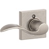 image:imageSchlage F10 ACC 622 Accent Door Lever Hall amp Closet Passage Lock Matte BlackSatin Nickel