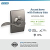 image:imageSchlage F10 ACC 622 Accent Door Lever Hall amp Closet Passage Lock Matte BlackSatin Nickel