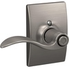 image:imageSchlage F10 ACC 622 Accent Door Lever Hall amp Closet Passage Lock Matte BlackSatin Nickel