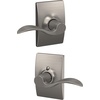 image:imageSchlage F10 ACC 622 Accent Door Lever Hall amp Closet Passage Lock Matte BlackSatin Nickel