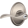 image:imageSchlage F10 ACC 622 Accent Door Lever Hall amp Closet Passage Lock Matte BlackSatin Nickel