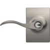 image:imageSchlage F10 ACC 622 Accent Door Lever Hall amp Closet Passage Lock Matte BlackSatin Nickel