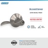 image:imageSchlage F10 ACC 622 Accent Door Lever Hall amp Closet Passage Lock Matte BlackSatin Nickel