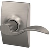 image:imageSchlage F10 ACC 622 Accent Door Lever Hall amp Closet Passage Lock Matte BlackSatin Nickel