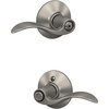 image:imageSchlage F10 ACC 622 Accent Door Lever Hall amp Closet Passage Lock Matte BlackSatin Nickel