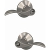 image:imageSchlage F10 ACC 622 Accent Door Lever Hall amp Closet Passage Lock Matte BlackSatin Nickel