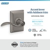 image:imageSchlage F10 ACC 622 Accent Door Lever Hall amp Closet Passage Lock Matte BlackSatin Nickel