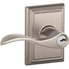 image:imageSchlage F10 ACC 622 Accent Door Lever Hall amp Closet Passage Lock Matte BlackSatin Nickel