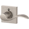 image:imageSchlage F10 ACC 622 Accent Door Lever Hall amp Closet Passage Lock Matte BlackSatin Nickel