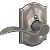 image:imageSchlage F10 ACC 622 Accent Door Lever Hall amp Closet Passage Lock Matte BlackSatin Nickel