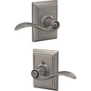 image:imageSchlage F10 ACC 622 Accent Door Lever Hall amp Closet Passage Lock Matte BlackSatin Nickel