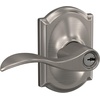 image:imageSchlage F10 ACC 622 Accent Door Lever Hall amp Closet Passage Lock Matte BlackSatin Nickel