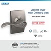 image:imageSchlage F10 ACC 622 Accent Door Lever Hall amp Closet Passage Lock Matte BlackSatin Nickel