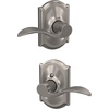 image:imageSchlage F10 ACC 622 Accent Door Lever Hall amp Closet Passage Lock Matte BlackSatin Nickel