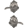 image:imageSchlage F10 ACC 622 Accent Door Lever Hall amp Closet Passage Lock Matte BlackSatin Nickel