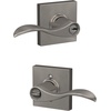 image:imageSchlage F10 ACC 622 Accent Door Lever Hall amp Closet Passage Lock Matte BlackSatin Nickel