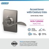 image:imageSchlage F10 ACC 622 Accent Door Lever Hall amp Closet Passage Lock Matte BlackSatin Nickel