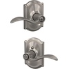 image:imageSchlage F10 ACC 622 Accent Door Lever Hall amp Closet Passage Lock Matte BlackSatin Nickel