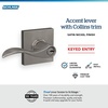 image:imageSchlage F10 ACC 622 Accent Door Lever Hall amp Closet Passage Lock Matte BlackSatin Nickel