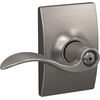 image:imageSchlage F10 ACC 622 Accent Door Lever Hall amp Closet Passage Lock Matte BlackSatin Nickel