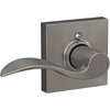 image:imageSchlage F10 ACC 622 Accent Door Lever Hall amp Closet Passage Lock Matte BlackSatin Nickel