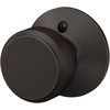 image:imageSchlage F10 BWE 622 Bowery Door Knob Hall amp Closet Passage Lock Matte BlackAged Bronze