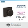 image:imageSchlage F10 BWE 622 Bowery Door Knob Hall amp Closet Passage Lock Matte BlackAged Bronze