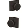 image:imageSchlage F10 BWE 622 Bowery Door Knob Hall amp Closet Passage Lock Matte BlackAged Bronze