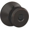 image:imageSchlage F10 BWE 622 Bowery Door Knob Hall amp Closet Passage Lock Matte BlackAged Bronze
