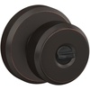 image:imageSchlage F10 BWE 622 Bowery Door Knob Hall amp Closet Passage Lock Matte BlackAged Bronze