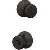 image:imageSchlage F10 BWE 622 Bowery Door Knob Hall amp Closet Passage Lock Matte BlackAged Bronze
