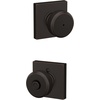 image:imageSchlage F10 BWE 622 Bowery Door Knob Hall amp Closet Passage Lock Matte BlackAged Bronze