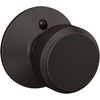 image:imageSchlage F10 BWE 622 Bowery Door Knob Hall amp Closet Passage Lock Matte BlackAged Bronze