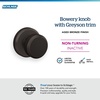 image:imageSchlage F10 BWE 622 Bowery Door Knob Hall amp Closet Passage Lock Matte BlackAged Bronze