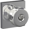 image:imageSchlage F10 BWE 622 Bowery Door Knob Hall amp Closet Passage Lock Matte BlackBright Chrome