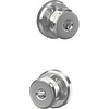 image:imageSchlage F10 BWE 622 Bowery Door Knob Hall amp Closet Passage Lock Matte BlackBright Chrome