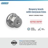 image:imageSchlage F10 BWE 622 Bowery Door Knob Hall amp Closet Passage Lock Matte BlackBright Chrome