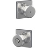 image:imageSchlage F10 BWE 622 Bowery Door Knob Hall amp Closet Passage Lock Matte BlackBright Chrome