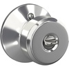 image:imageSchlage F10 BWE 622 Bowery Door Knob Hall amp Closet Passage Lock Matte BlackBright Chrome