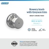 image:imageSchlage F10 BWE 622 Bowery Door Knob Hall amp Closet Passage Lock Matte BlackBright Chrome