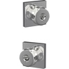 image:imageSchlage F10 BWE 622 Bowery Door Knob Hall amp Closet Passage Lock Matte BlackBright Chrome
