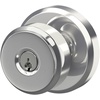 image:imageSchlage F10 BWE 622 Bowery Door Knob Hall amp Closet Passage Lock Matte BlackBright Chrome